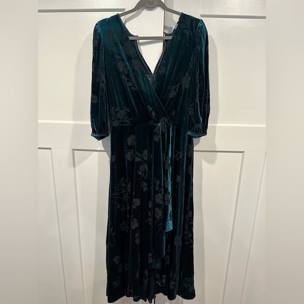 Green Velvet Calvin Klein Maxi Dress